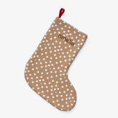 Gouden tarwe en witte Stippen met naam Kleine Kerstsok (Voorkant (Hangend))