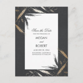 Gouden Tarwe Herfst Modern Save the Date Aankondigingskaart