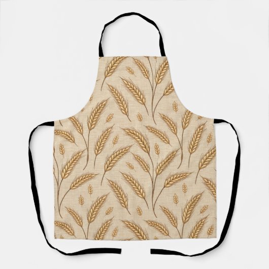 Gouden Tarwe Oogstpatroon Schort (Voorkant)