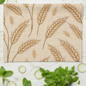 Gouden Tarwe Oogstpatroon Theedoek (Gevouwen)