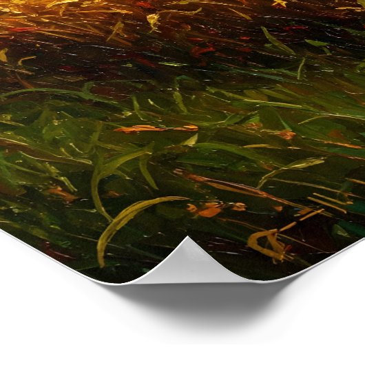 Gouden Tarwe Veld-Rustieke Boerderij Poster (Hoek)