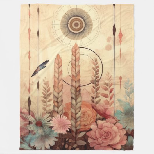 Gouden tarwebloesems fleece deken (Voorkant)