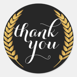 Gouden tarwekorrel Stengels Rond Dank u Sticker