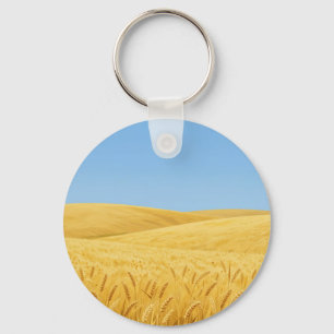 Gouden Tarweveld Onder Blauwe Lucht Sleutelhanger