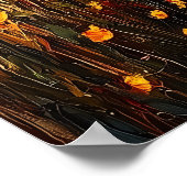 Gouden tarweveld onder stormachtige hemel in het i poster (Hoek)