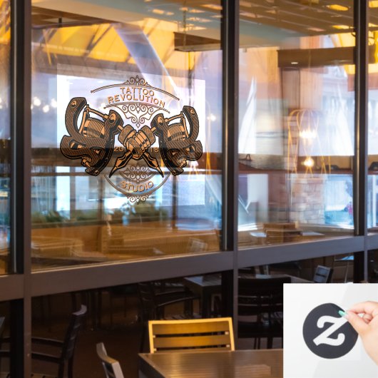  gouden Tattoos winkelen aanpassen Raamsticker (Restaurant Raam)