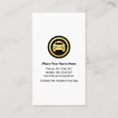 Gouden taxi auto medaillon cabine chauffeur visitekaartje (Achterkant)