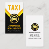 Gouden taxi auto medaillon cabine chauffeur visitekaartje (Voorkant / Achterkant)