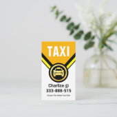 Gouden taxi auto medaillon chauffeur visitekaartje (Staand voorkant)