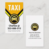 Gouden taxi auto medaillon chauffeur visitekaartje (Voorkant / Achterkant)