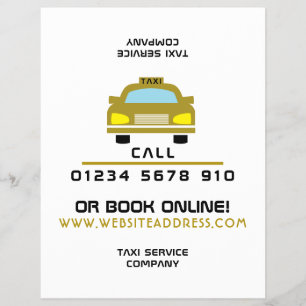 Gouden Taxi Cab-logo met prijstlijst Flyer