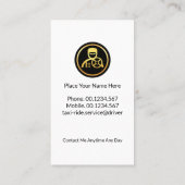 Gouden Taxi Driver Medaillon Chauffeur Visitekaartje (Achterkant)