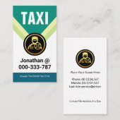 Gouden Taxi Driver Medaillon Chauffeur Visitekaartje (Voorkant / Achterkant)