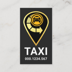 Gouden Taxi Locatiepictogram Visitekaartje