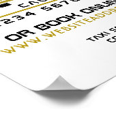 Gouden taxi Logo Adverteren Poster (Hoek)