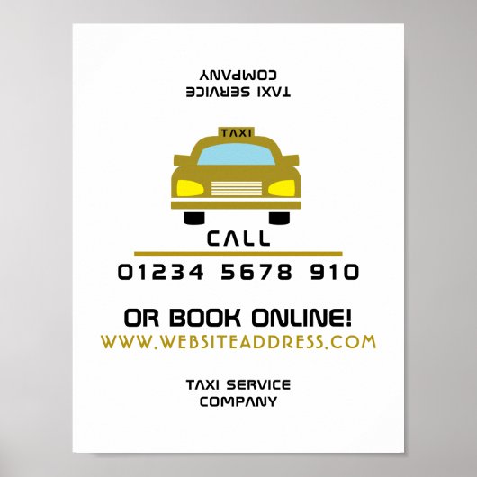 Gouden taxi Logo Adverteren Poster (Voorkant)