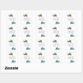 Gouden Teal Draak Save the Date Stickers (Vel)