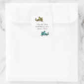 Gouden Teal Draak Save the Date Stickers (Tas)