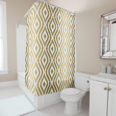 Gouden Teardrops geometrisch patroon Douchegordijn (In situ)