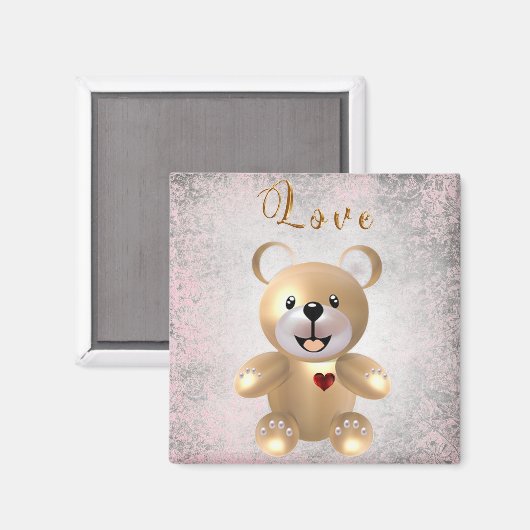 Gouden teddybeer 3 magneet (Voorkant / Achterkant)