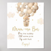 Gouden Teddybeer Baby shower Mimosa Bar Teken Poster (Voorkant)