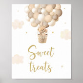 Gouden teddybeer ballonnen Baby shower trakteert t Poster (Voorkant)