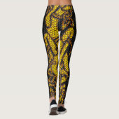 Gouden Tegels Keltische Knoop Dragon Hound op Zwar Leggings (Achterkant)