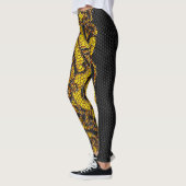Gouden Tegels Keltische Knoop Dragon Hound op Zwar Leggings (Links)