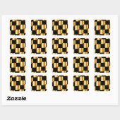 Gouden tegels vierkante sticker (Vel)