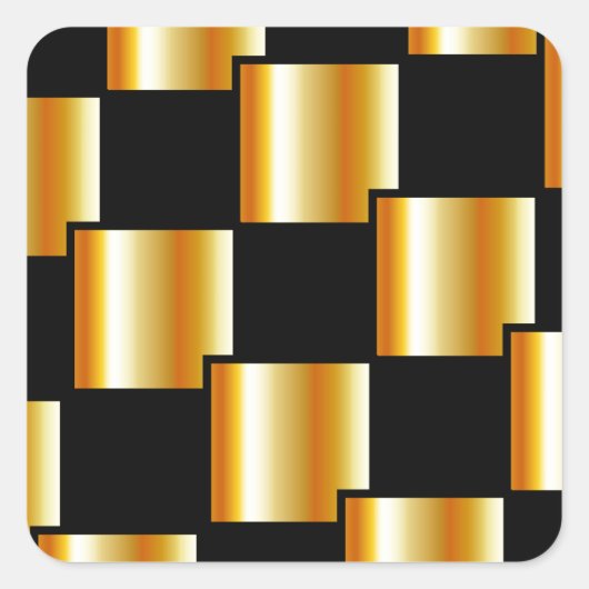 Gouden tegels vierkante sticker (Voorkant)