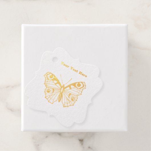 Gouden tekening van sierlijke  monarchvlinder bedankjes labels (Met doos)