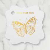 Gouden tekening van sierlijke  monarchvlinder bedankjes labels (Voorkant)
