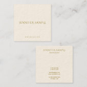 Gouden Tekst Aangepaste Sjabloon Elegant Vierkant  Vierkante Visitekaartje (Voorkant / Achterkant)