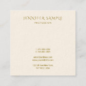 Gouden Tekst Aangepaste Sjabloon Elegant Vierkant  Vierkante Visitekaartje (Achterkant)