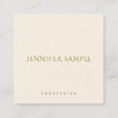 Gouden Tekst Aangepaste Sjabloon Elegant Vierkant  Vierkante Visitekaartje (Voorkant)