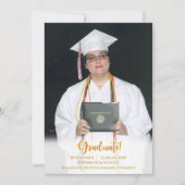 Gouden tekst Afstuderen foto Afstuderen aankondigi Kaart (Voorkant)