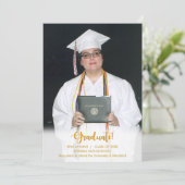 Gouden tekst Afstuderen foto Afstuderen aankondigi Kaart (Staand voorkant)
