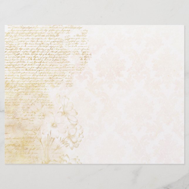 Gouden Tekst & Damask Scrapbook Ephemera (Voorkant)