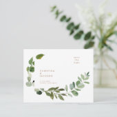 Gouden tekst Eucalyptus Trouwkaart Save the Date Briefkaart (Staand voorkant)
