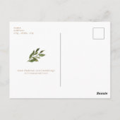 Gouden tekst Eucalyptus Trouwkaart Save the Date Briefkaart (Achterkant)