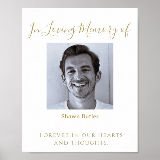 Gouden tekst in liefdevolle herinnering, elegant t poster (Voorkant)