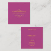 Gouden Tekst Lijst Elegante Professionele Sjabloon Vierkante Visitekaartje (Voorkant / Achterkant)