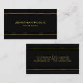 Gouden Tekst Modern Elegant Zwart Professioneel Tr Visitekaartje (Voorkant / Achterkant)