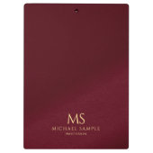 Gouden tekst naam monogram gepersonaliseerd elegan klembord (Achterkant)
