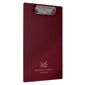 Gouden tekst naam monogram gepersonaliseerd elegan klembord (Rechts)