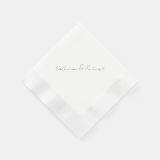 Gouden Tekst Script Wit Bruiloft Gecodeerde Cockta Servet (Hoek)