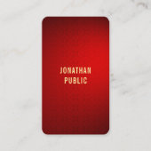 Gouden Tekst Sjabloon Professioneel Elegant Rood D Visitekaartje (Voorkant)