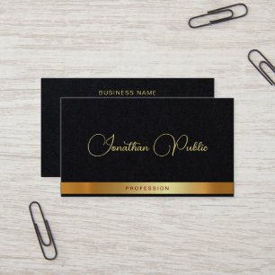 Gouden Tekst Typografie Naam Luxe Premium Dikke Visitekaartje