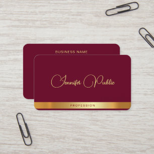 Gouden Tekst Typografie Script Naam Robijn Rood Lu Visitekaartje