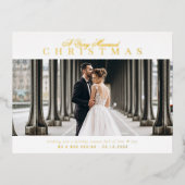 gouden tekst vakantie trouwkaart  folie feestdagen briefkaart (Voorkant)